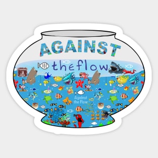 Against the Flow Christian Fish Sticker